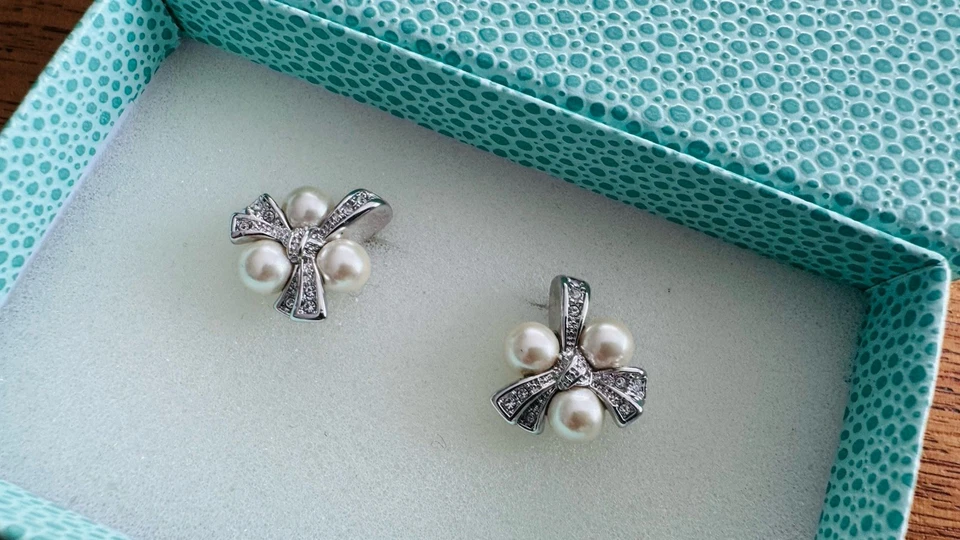 Pierre Lang SOPHIA Ohrringe Perle Silber Zirkonia w. neu - Bild 1 von 4