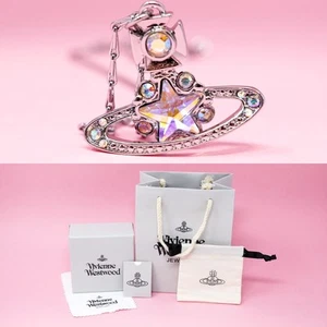 Vivienne Westwood Bracelet Silver Plated Star Holographic Orb Charm & Gift Box - Picture 1 of 10