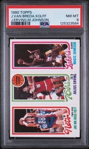 1981 TOPPS MAGIC JOHNSON ROOKIE RC PSA 8 JULIUS ERVING, J VAN BREDA KOLFF - Picture 1 of 2