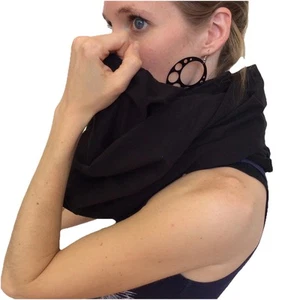 Black Infinity Scarf Head Wrap Oversized American Made in the USA Winter Mens - Picture 1 of 5