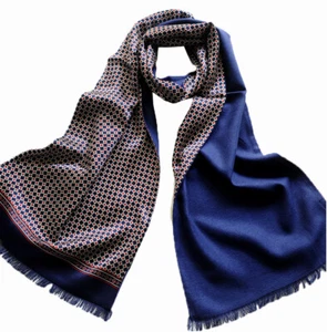 Herren 100% Gebürstete Seide Schal Doppellagig Lang Halstuch - Bild 1 von 10