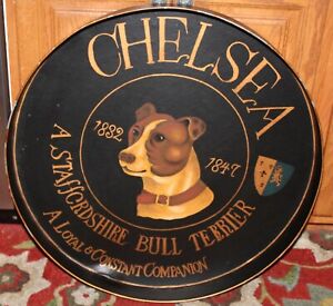 Staffordshire Bull Terrier Metal Sign Chelsea Large Dog Sign Hand Painted