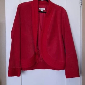 Coldwater Creek red suede and knit jacket L - Picture 1 of 7