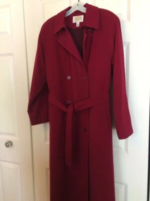 Talbots Petites Women’s 10 Double Breasted Belted Raincoat Removable Lining - Image 1 of 4