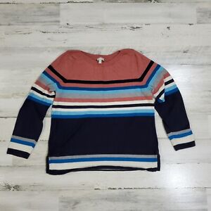 Talbots Petites Striped Sweater Womens Size PM Long Sleeve Pullover Cottagecore