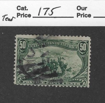 US Scott # 291, 50 cent green, Mining Prospector, 1898, scv $175 - Image 1 of 2