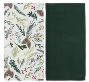 2~Winter Woodland Kitchen Hand Towels - Picture 1 of 2
