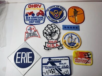 VINTAGE Lot of 7 Variety Themed Embroidered Sew-On Patches  - Image 1 of 4