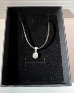 New Semi Black Opal Pendant Silver, Lightning Ridge Blue Green Necklace Aus - Picture 1 of 8