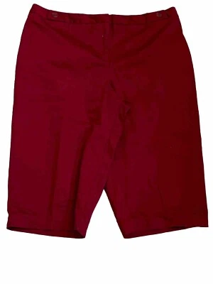 Worthington Plus Pants Womens Size 18W Modern Fit Capri Stretch Red Flat Front - Image 1 of 4