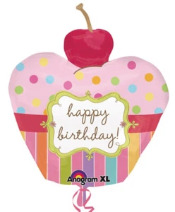 24" Cherry Cupcake - SuperShape Foil Balloon Birthday Party - Picture 1 of 1