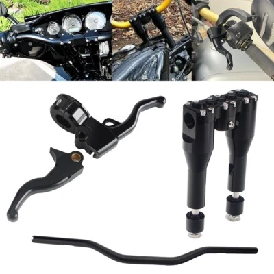 Handlebar & Handlebar Risers & Easy Pull Brake Clutch Lever For Harley-Davidson - Imagem 1 de 4