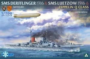 Takom 1/700 Scale SMS Derfflinger & Lutzow 1916 & Zeppelin Q Airship Kits - Picture 1 of 1