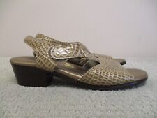 Sas Sandals Womens 8.5 Narrow Brown Suntimer Open Peep Toe Platform Block Heel
