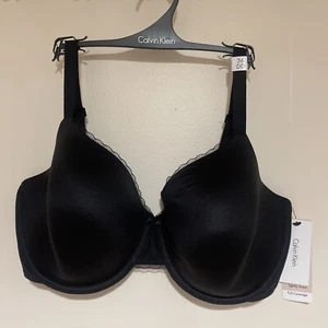 NWT Calvin Klein 187855 Womens Full Coverage T-Shirt Bra Underwear Black 36DD - Picture 1 of 6
