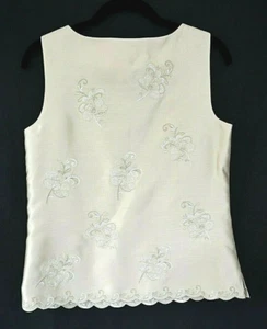 NEW Talbots 100% Silk Sequin Embroidered  Lined Side zip Top MSRP $98/NWT Sz4 - Picture 1 of 12