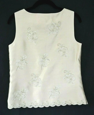 NEW Talbots 100% Silk Sequin Embroidered  Lined Side zip Top MSRP $98/NWT Sz4 - Image 1 of 4