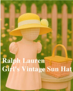 Ralph Lauren Girls Vintage Raffia Hat 4–6x – Rare 2009 Find with Floral Detail - Picture 1 of 5