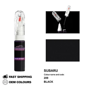 FOR SUBARU BLACK 209 Touch Up Paint Pen Brush Fix Kit Scratch Chip Set Mark - Picture 1 of 8