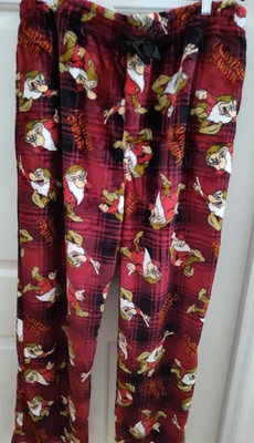 Pantalones para dormir Disney polar Blancanieves gruñón enano talla XL mosca abierta nuevos Foto 1 de 4