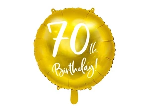 Palloncino foil mylar 70 ANNI colore ORO - gonfiabile ad aria o ad elio - 45 cm - Foto 1 di 1
