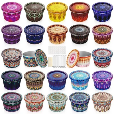 Happyhube Empty Candle Tins for Making Candles, 24 Pack 2.2 oz Metal Containe... - Image 1 of 4