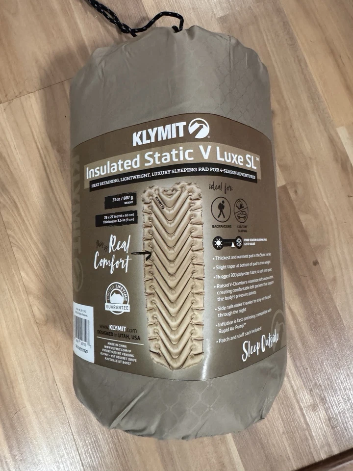 Almohadilla para dormir Klymit Static V Luxe SL (aislada; inflable; 4 estaciones); 31 oz Foto 1 de 1