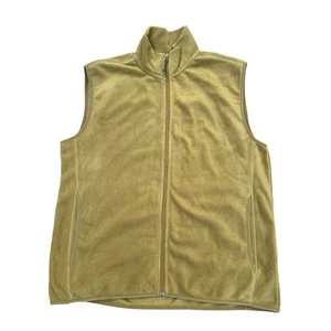 NEW St. John's Bay Men's Size Large Fleece Vest Full Zip Tan Pockets Brown Rust - Afbeelding 1 van 7