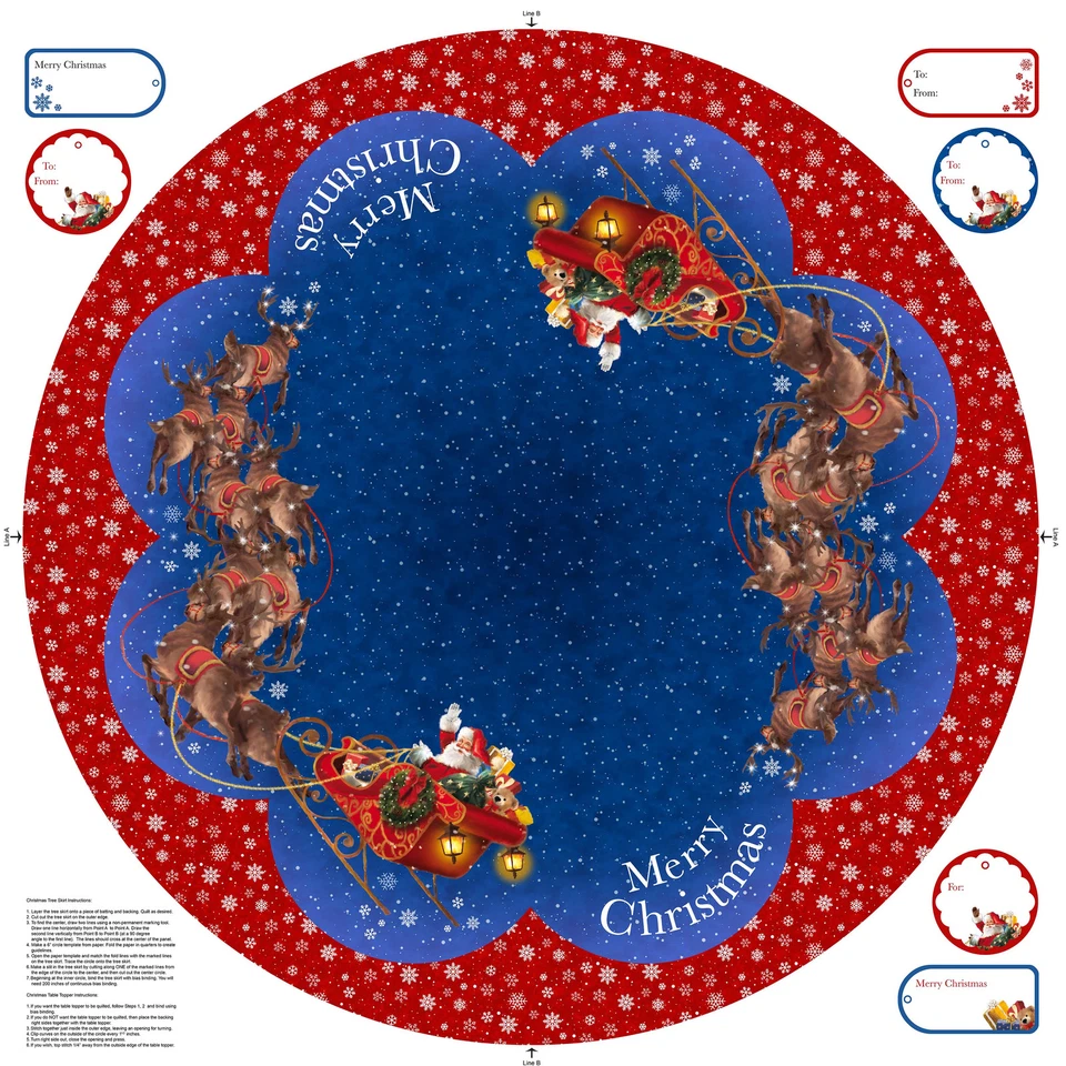 Painel de tecido 42" | Saia Northcott Christmas Twas the Night Papai Noel Tree - Imagem 1 de 1