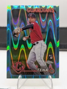 José Tena RC: 2024 Topps Chrome, Aqua Raywave Holo, #29, ""90/199", Cleveland!! - Bild 1 von 2