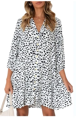 M~Shop The Mint Swing Dress Sz L Hosika Leopard Print Babydoll NWOT - Image 1 of 4