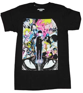 Mob Psycho 100 Adult New T-Shirt - Mob Stands in a Colorful Collage - Picture 1 of 1