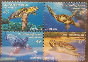 Australia 2007 Cocos (Keeling) Islands turtles block 4 sheet stamps fine usedCTO - Picture 1 of 1