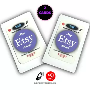 2 PACK Business Card-ETSY Shop/Owner NFC Tap To Go to Your Etsy Shop - Picture 1 of 4