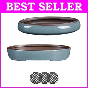 Modern 10-Inch Ceramic Pots Set with Drainage Nets - Indoor/Outdoor Planters - Picture 1 of 7