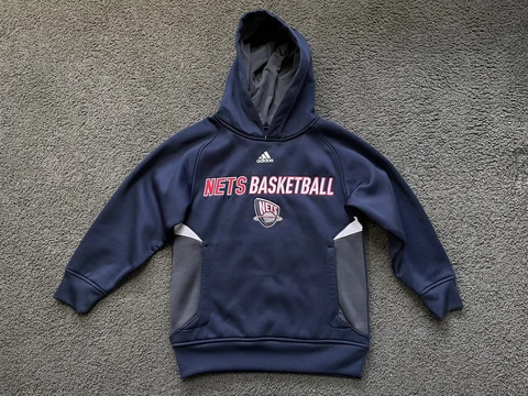 VINTAGE Adidas NEW JERSEY NETS Hoodie Sweatshirt YOUTH Small (8) Brooklyn Cover