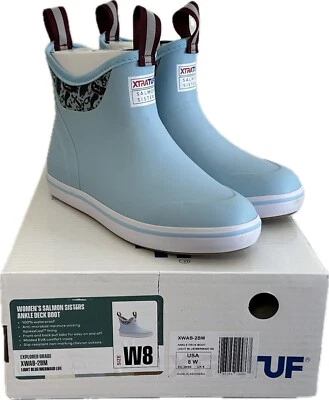 Xtratuf Women's Salmon Sisters Ankle Deck Boots Size US 8 XWAB-2BM (New in Box) - Image 1 of 4
