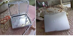 Christian Dior silver make up mirror compact travel pill case brand new gorgeous - Picture 1 of 10