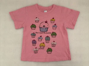 EUC Pipsqueaks By David & Goliath Pink T-shirt Cupcake Tee Kids XL Made In USA - Picture 1 of 10