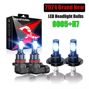 9005 H7 LED Headlight Bulbs Hi&Low Beam Combo Kit For Kia Optima Forte 2017-2018 - Picture 1 of 24