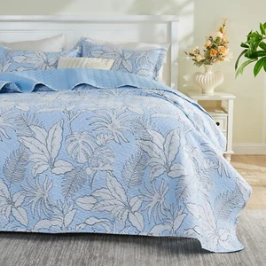 Gogreen Printed Quilt Set Lightweight Comforter Set with 2 Matching Pillowcases - Picture 1 of 56