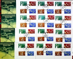 1982 Brisbane Commonwealth Games Set A 16 pmks on set 4 stamps 30/9/82 RRP$27.36 - Picture 1 of 3