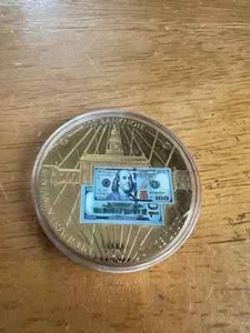 Federal Reserve 2009 $10 Banknote Layered 24K gold proof coin / American Mint - Picture 1 of 5