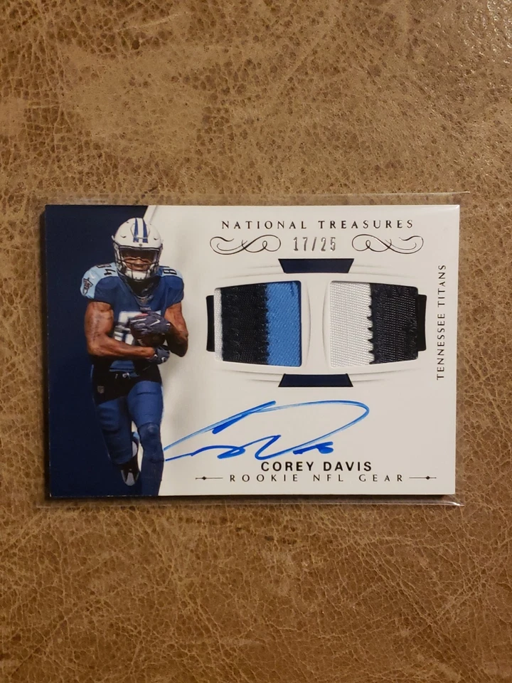 #17/25 Corey Davis Rookie Patch Auto 2017 Panini National Treasures Autograph - Image 1 of 2