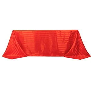 90"x132" Stripes Satin Rectangular Tablecloth Wedding Table Linen Party Events - Picture 1 of 65