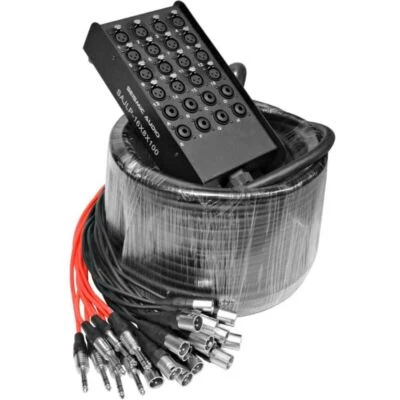 SAJLP-16x8x100 - 16 Channel 100 Foot XLR Low Profile Snake Cable with TRS Return - Image 1 of 4