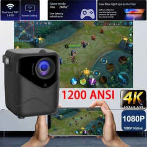 Proyector 4K HD 1200 ANSI LED 1080P WiFi Bluetooth Teléfono Móvil y Computadora - Imagen 1 de 9