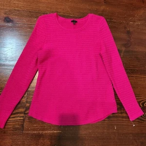 Talbots Women's Sweater Size Medium Dark Pink Nylon Lambswool - Picture 1 of 4