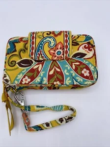 VERA BRADLEY Provencal Yellow All In One Wristlet w/ ID Colorful Floral Pattern - Picture 1 of 8