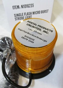 POSTAL PRODUCTS N1016235 MICRO-BURST CAR TOP YELLOW STROBE LIGHT MAGNETIC MOUNT - Picture 1 of 3